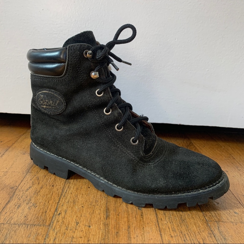 Vintage Black Esprit Hiking Boots